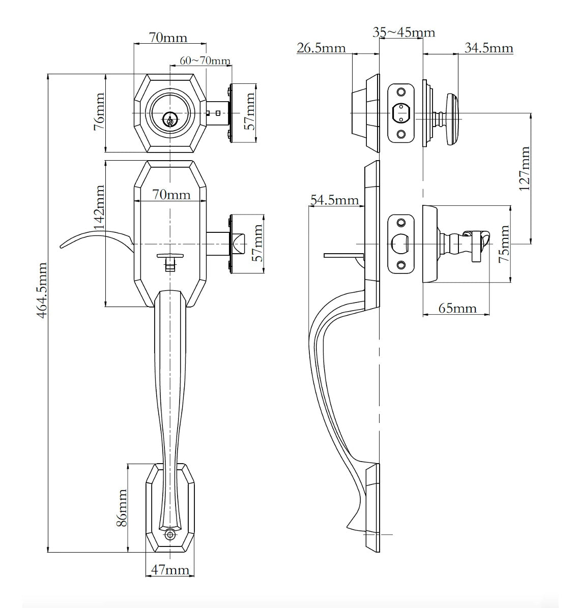 N2lok Garrone Single Cylinder Door Entrance Set Box Pack