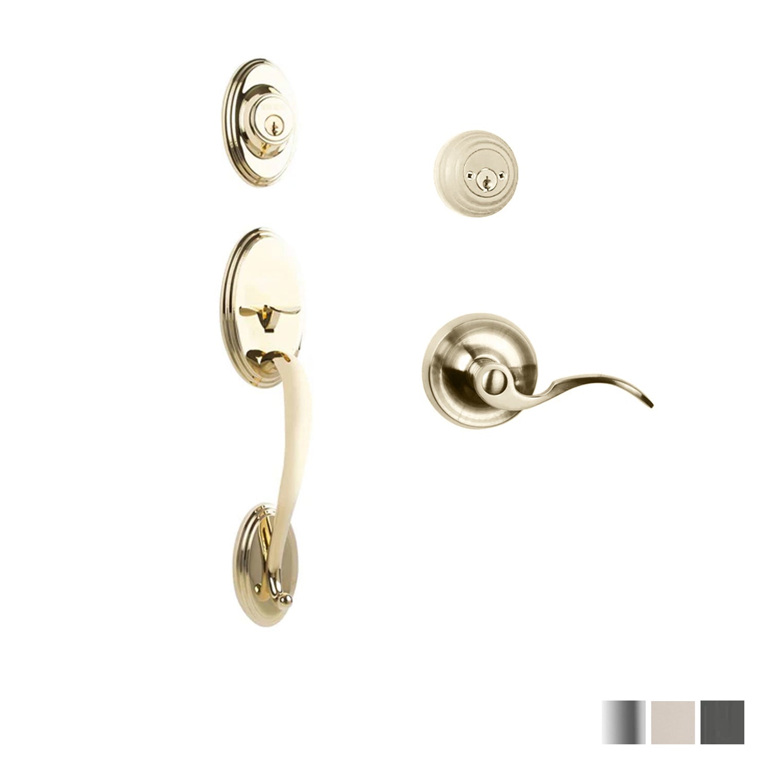 N2lok Somme Door Handle Double Cylinder with Flutto Lever Entrance Set Box Pack