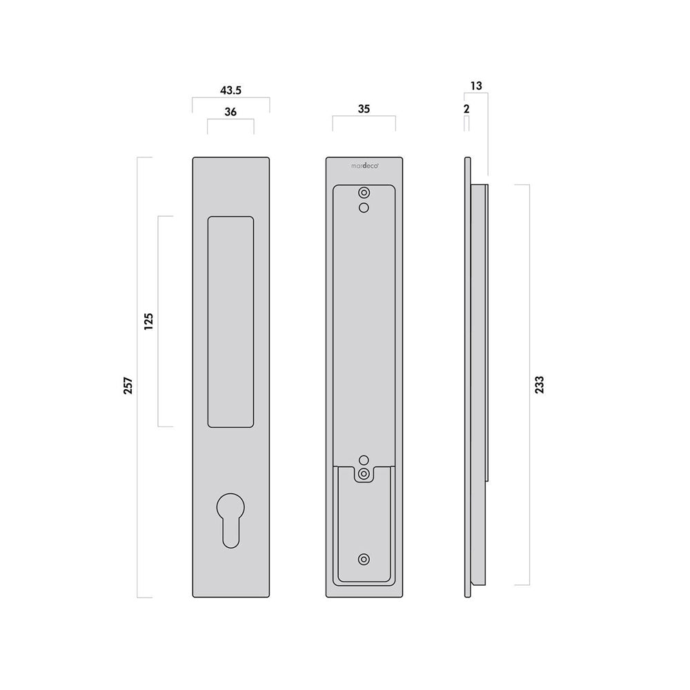 Mardeco M Series Flush Pull Euro Lock Set - Available in Various Finishes