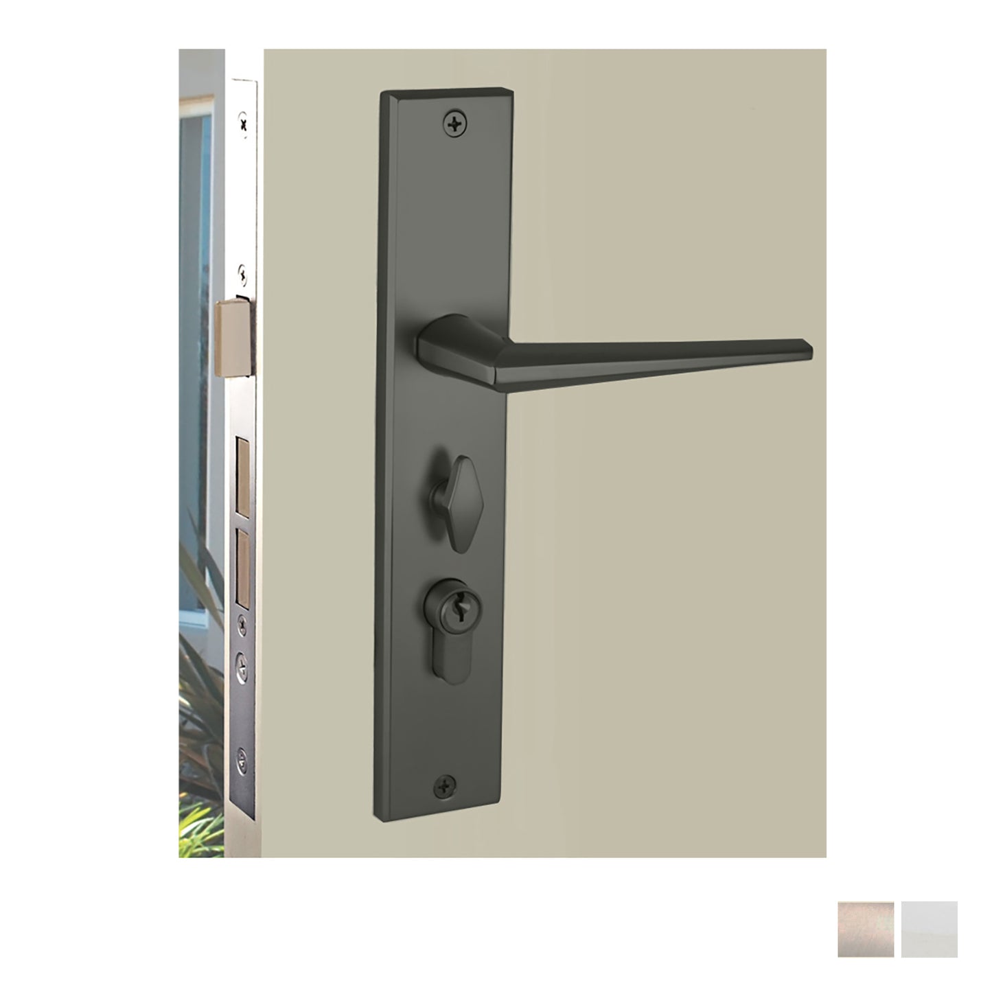 Nidus Rialto Ozi-1 Lock Combo Door Lever on Longplate Entrance Set