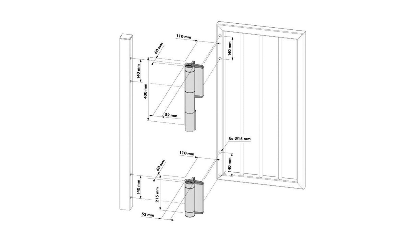 Locinox Mammoth HD 180 Degree Hydraulic Swing Gate Closer and Hinge - Available in Various Finishes