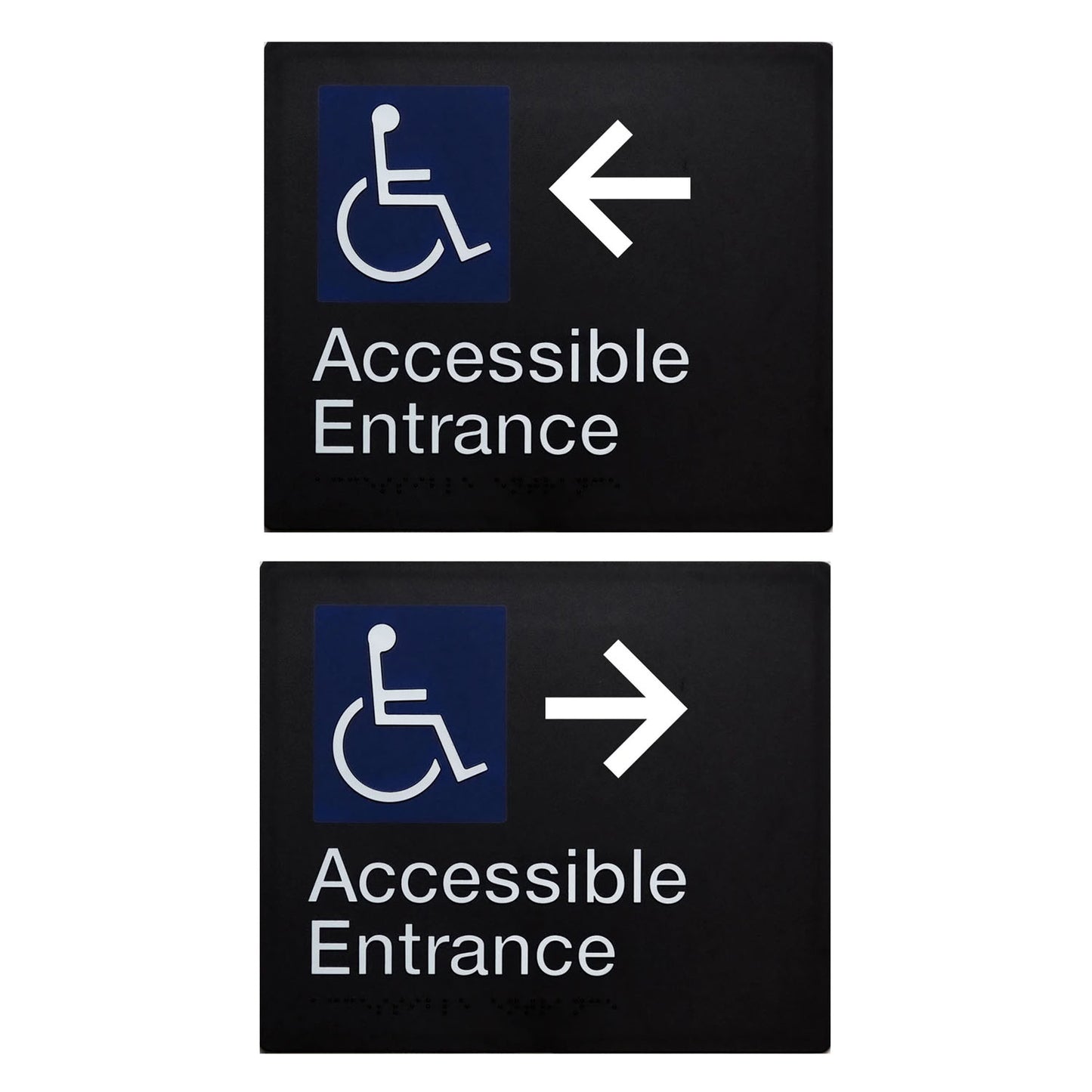 TIm The Sign Man Accessible Entrance Sign with Braille - Available in Various Finishes and Handing