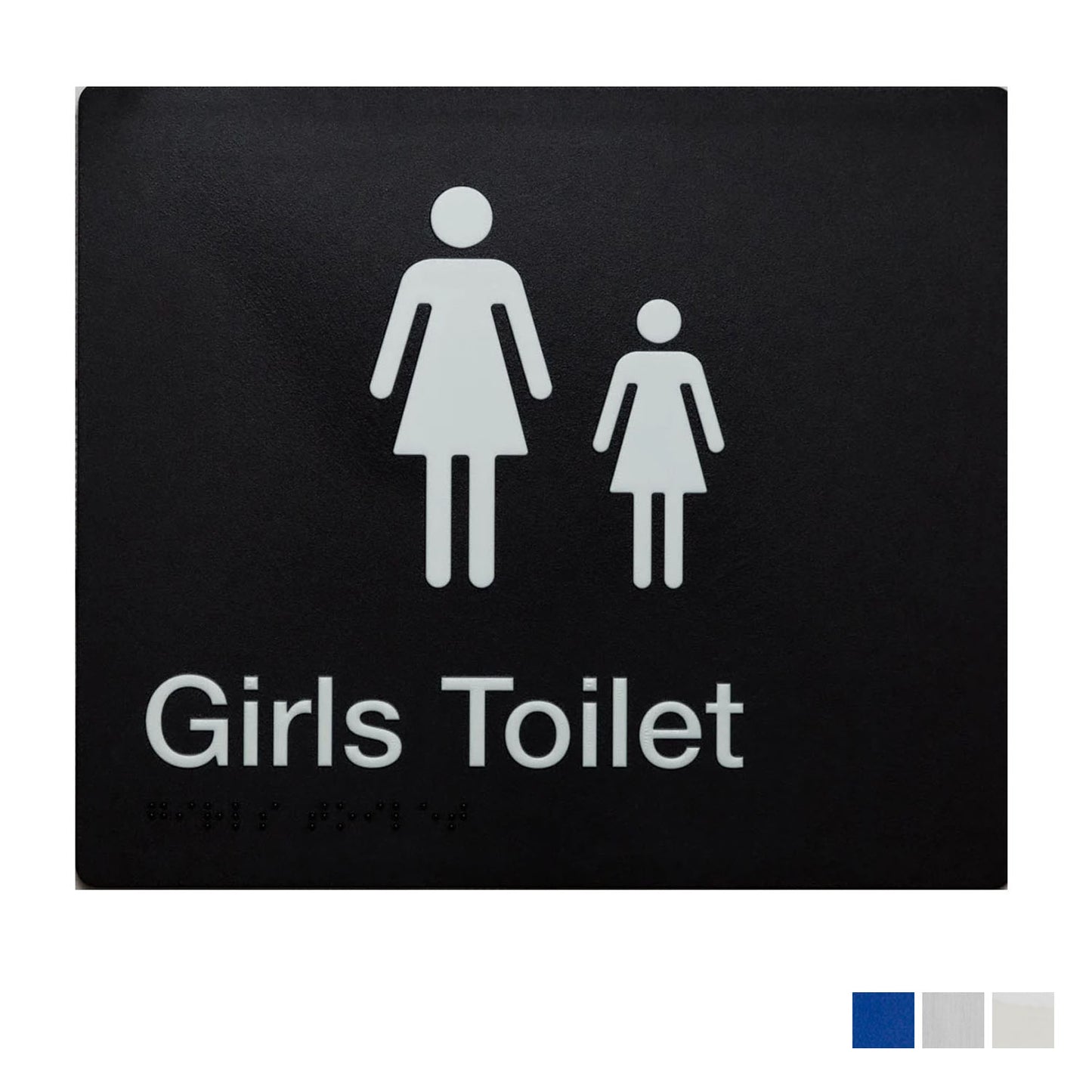 Tim The Sign Man Girls Toilet Sign with Braille - Available in Various Finishes