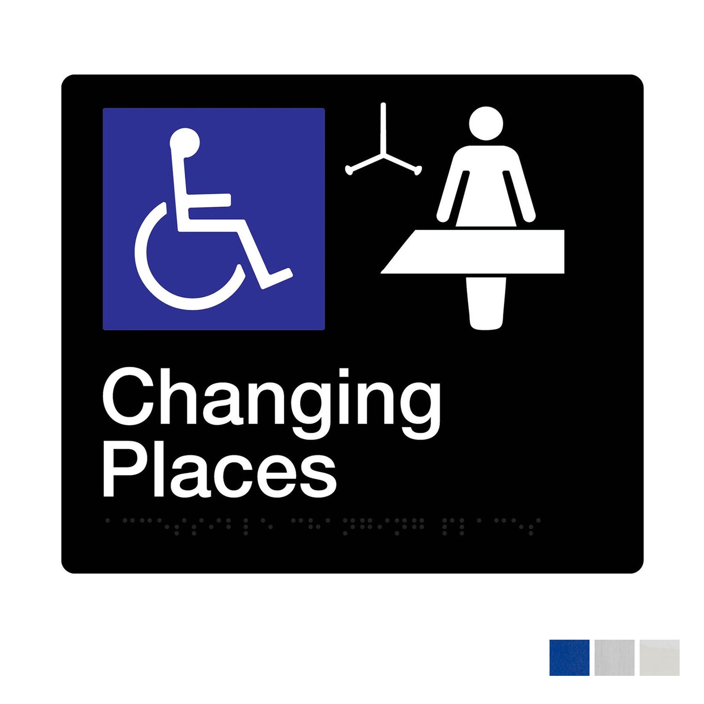Tim The Sign Man Changing Places Braille Amenity Sign - Available in Various Finishes