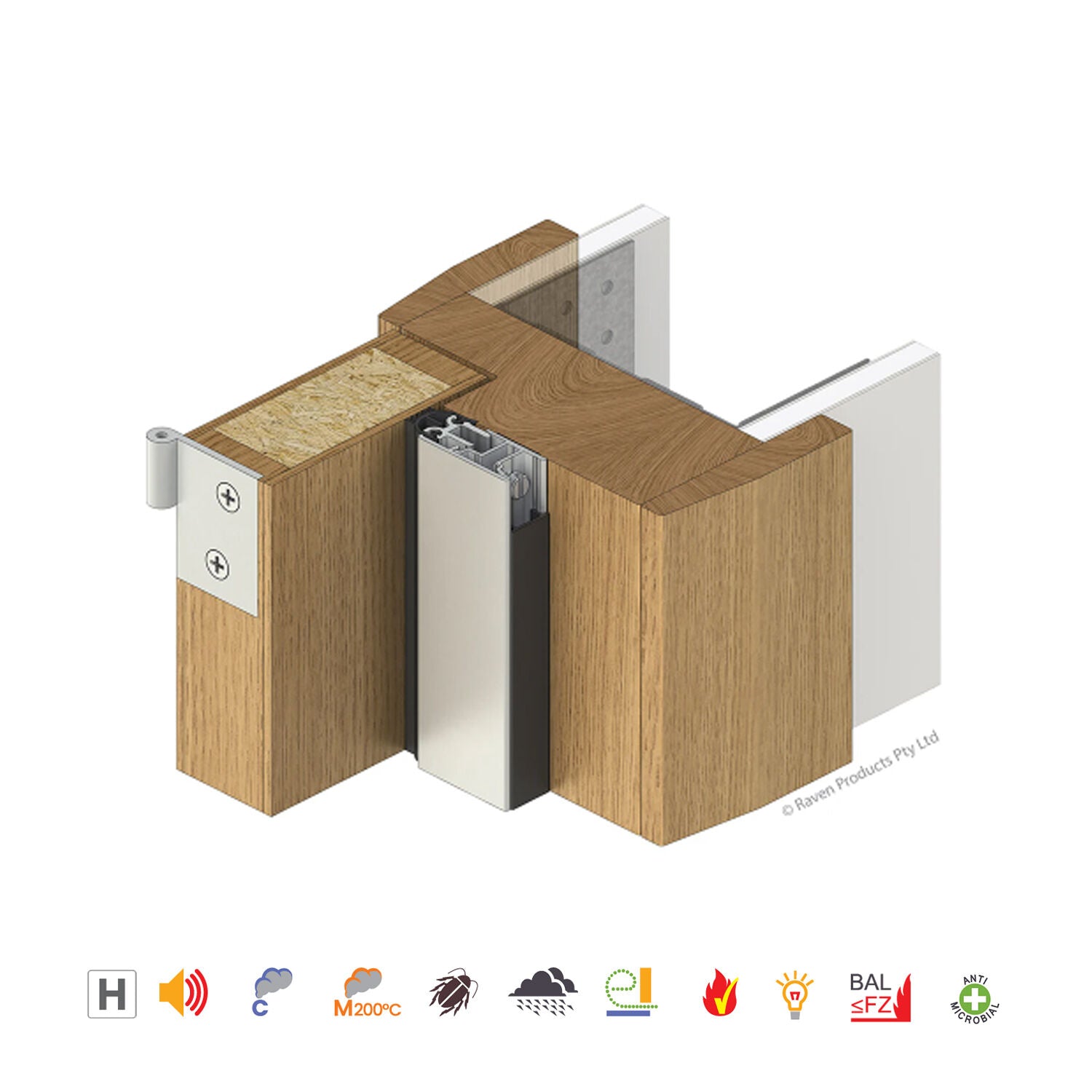 Raven RP87Si Door Frame Perimeter Seal Silicon Gasket Silver Anodised - Available in Various Sizes