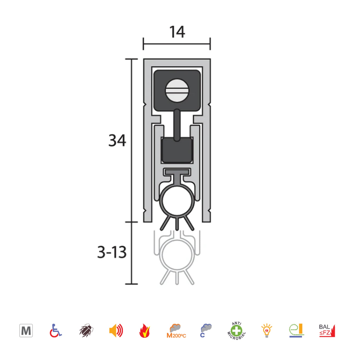 Raven RP8SI Automatic Door Bottom Seals - Available In Various Finishes & Sizes