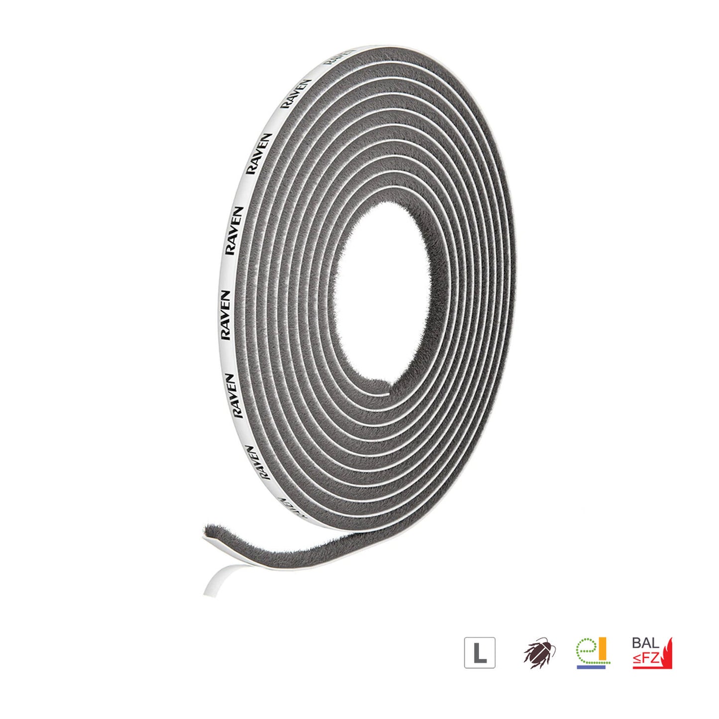 Raven RP61 Draught Excluder Door And Window Seal 5000mm Roll Grey R61