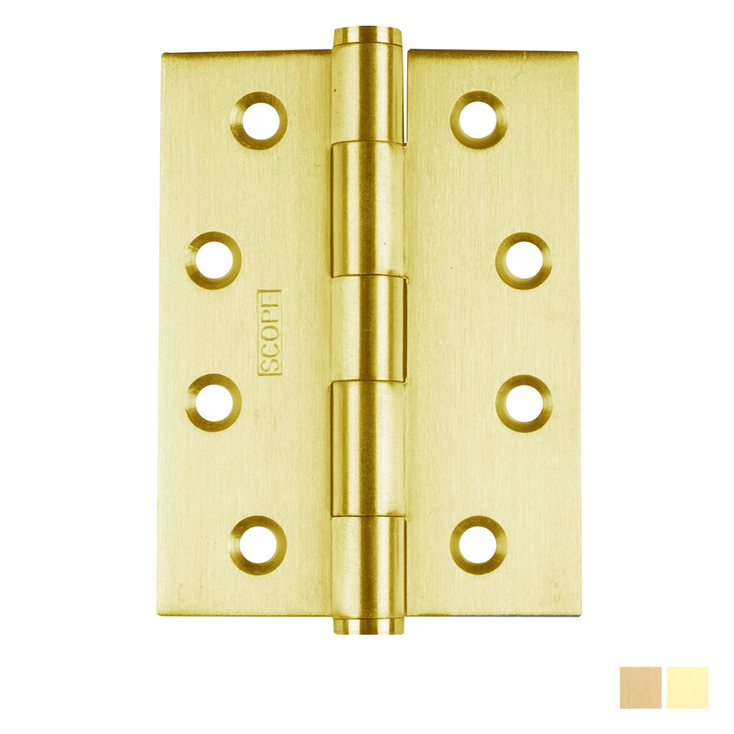 Scope Brass Butt Hinge Fixed Pin 100x76x3mm - Available in Various Finishes