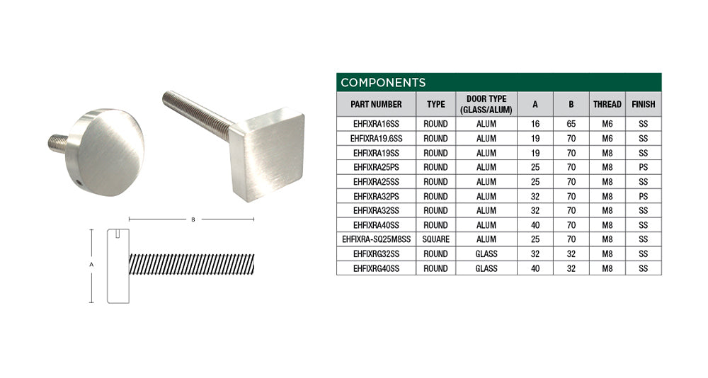 Scope Rear Button Fix Round Aluminium - Available in Various Sizes