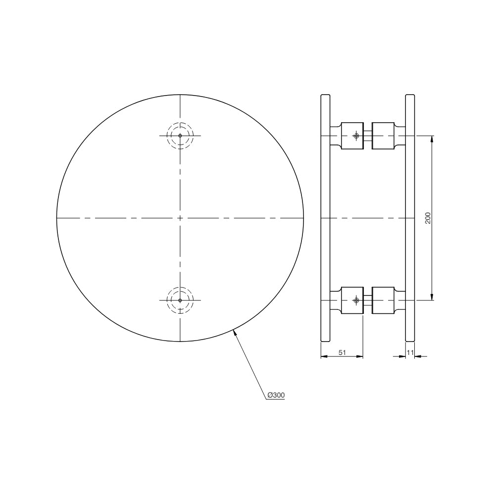 Austyle Circular Entrance Door Pull Handle 300mm - Available in Various Finishes