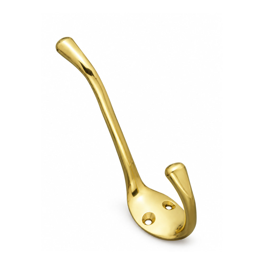 Superior Brass Hat And Coat Hook 100mm Polished Brass 4194