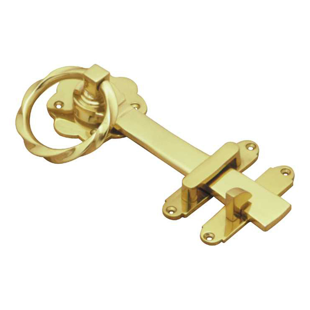 Superior Brass Classic Gate Latch Turn 200mm Polished Brass 4248