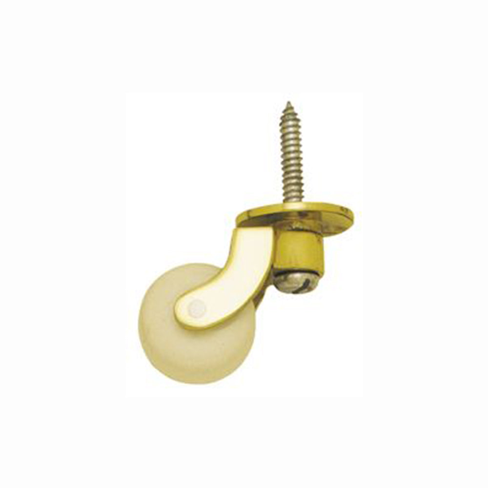 Superior Brass Castor White Ceramic Wheel Screw - Available in Various Sizes