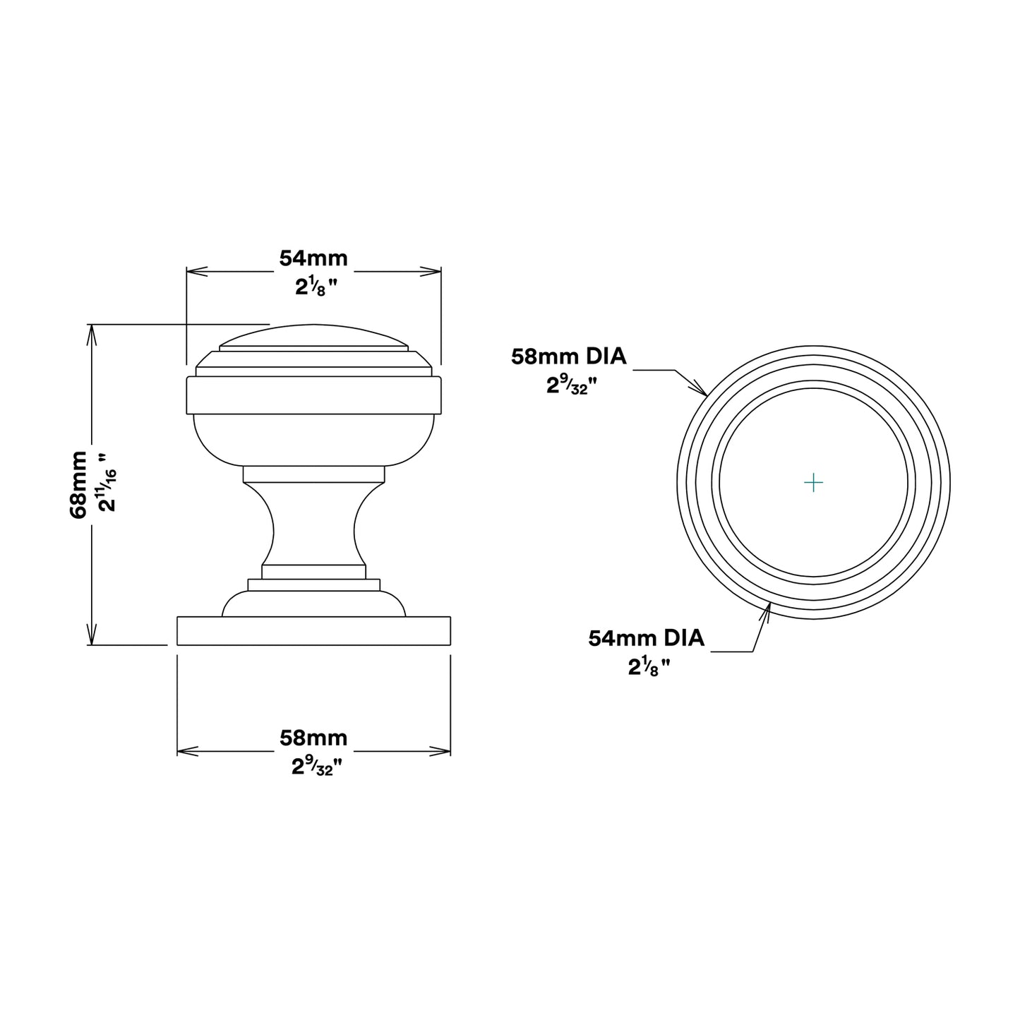 Iver Paddington Door Knob on Round Rose Entrance Kit Key/Thumb - Available in Various Finishes