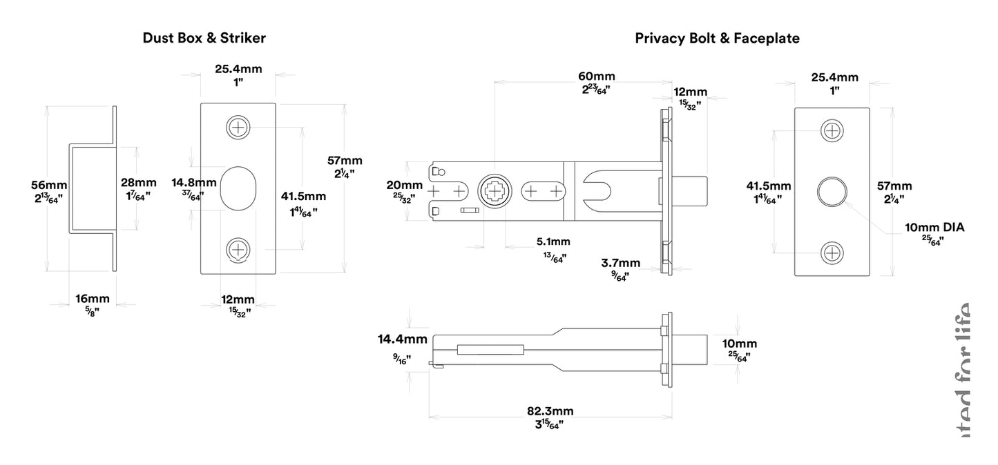 Iver Paddington Door Knob on Round Rose Privacy Kit - Available in Various Finishes