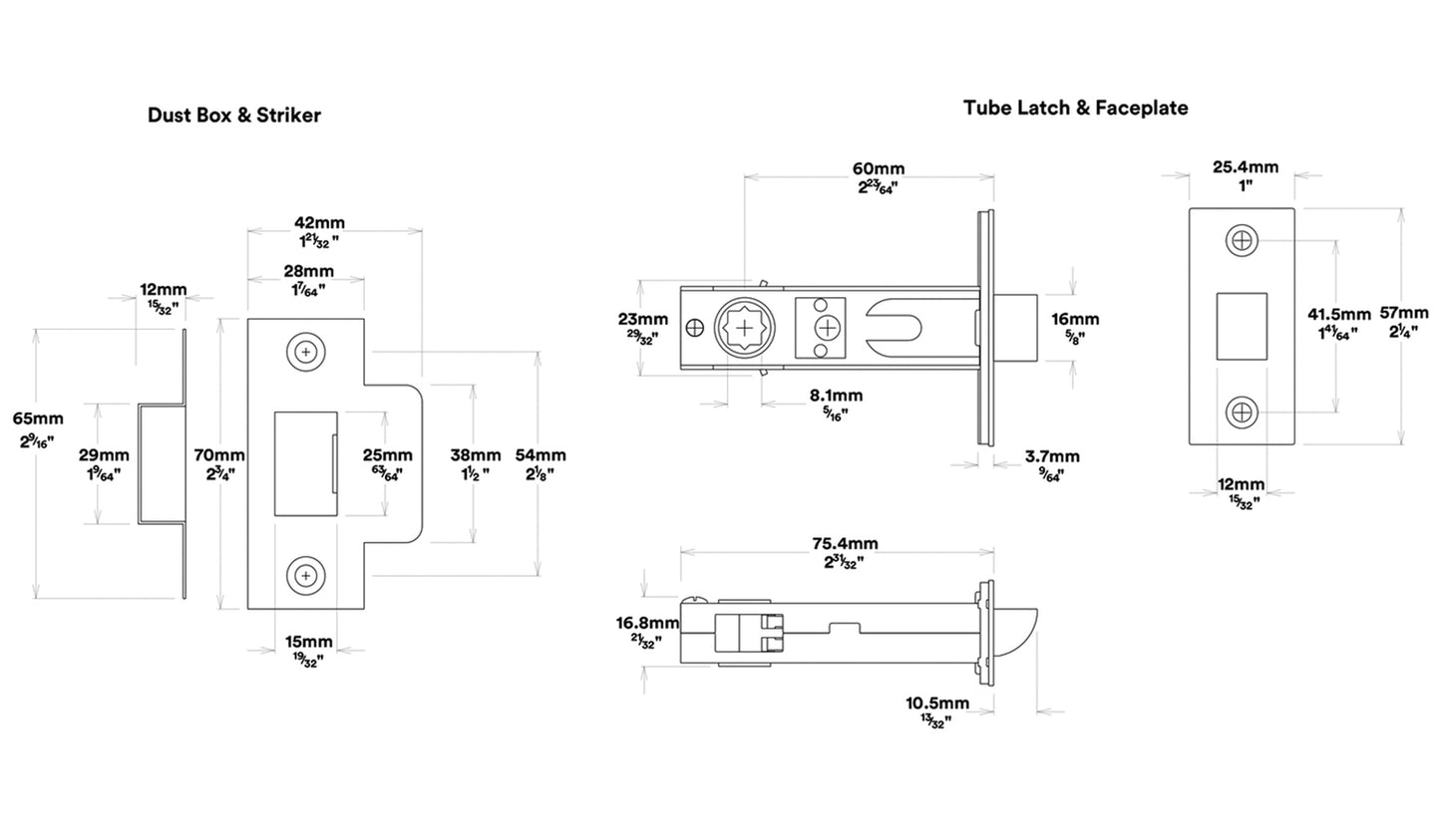 Iver Baltimore Door Lever Handle on Square Rose Passage Kit - Available in Various Finishes