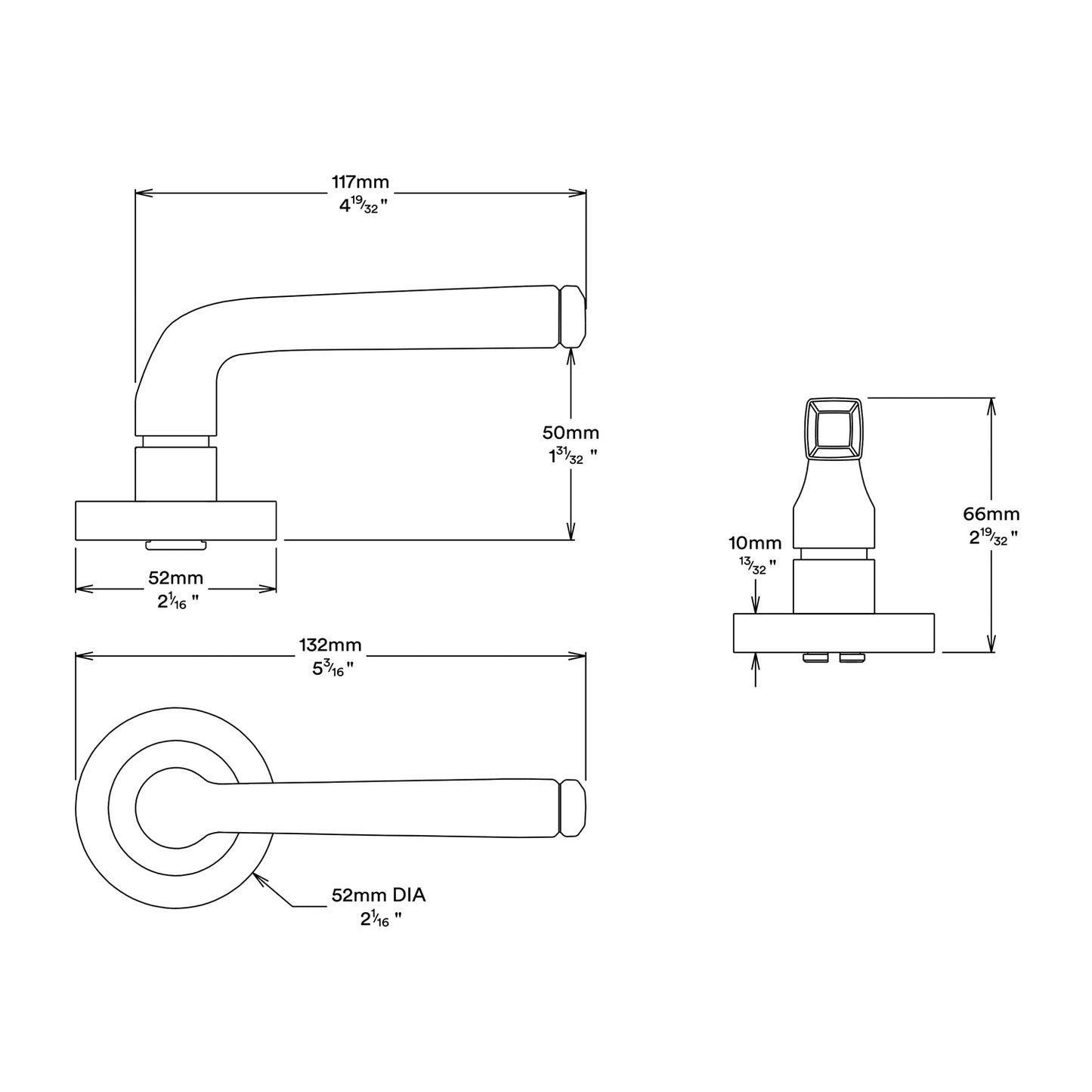Iver Annecy Door Lever Handle on Round Rose Entrance Kit Key/Thumb - Available in Various Finishes