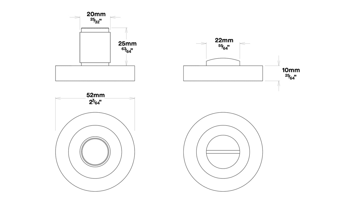 Iver Berlin Door Lever Handle on Round Rose Privacy Kit - Available in Various Finishes