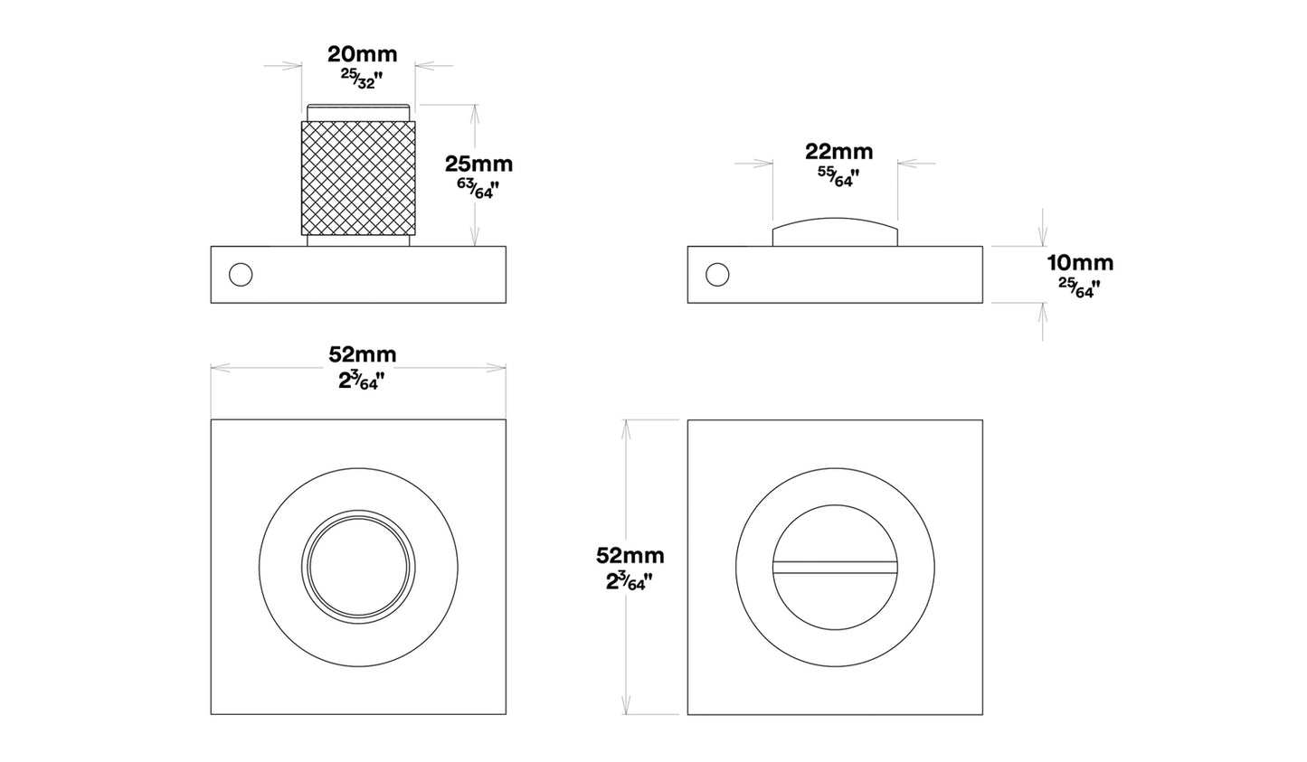 Iver Berlin Door Lever Handle on Square Rose Privacy Kit - Available in Various Finishes