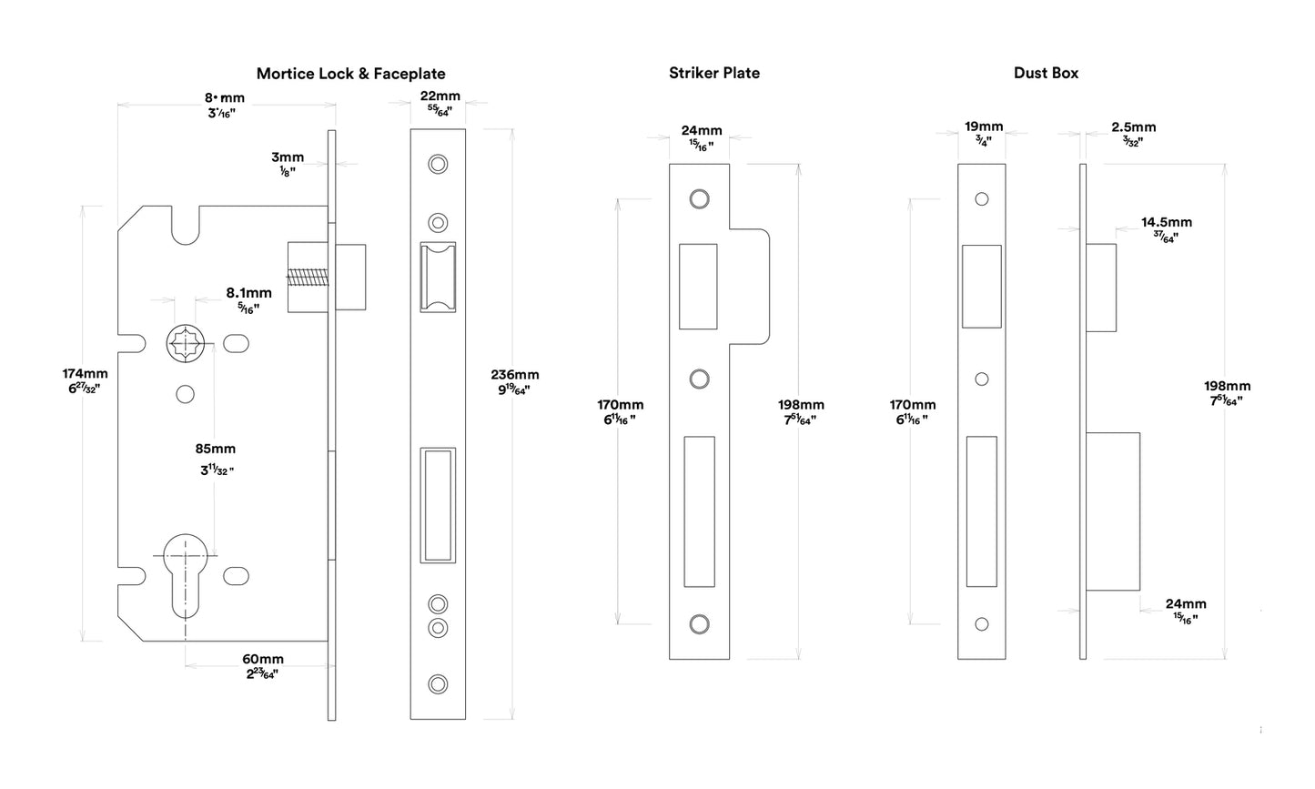 Iver Baltimore Door Lever on Square Rose Pair Entrance Kit Key/Thumb - Available in Various Finishes