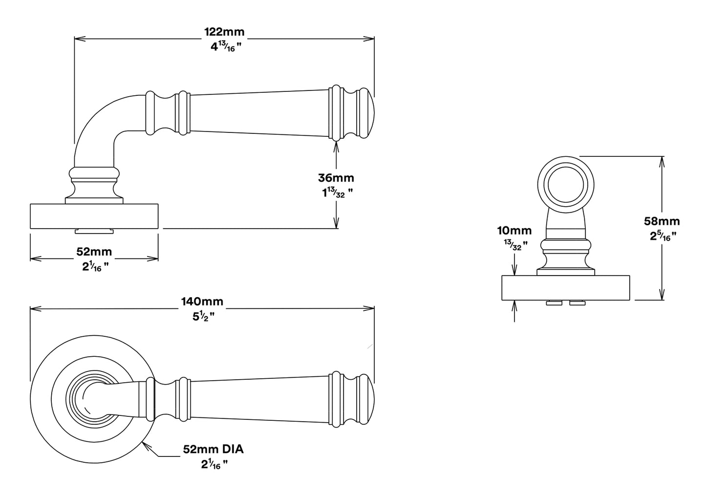 Iver Verona Door Lever on Round Rose Entrance Kit Key/Key - Available in Various Finishes