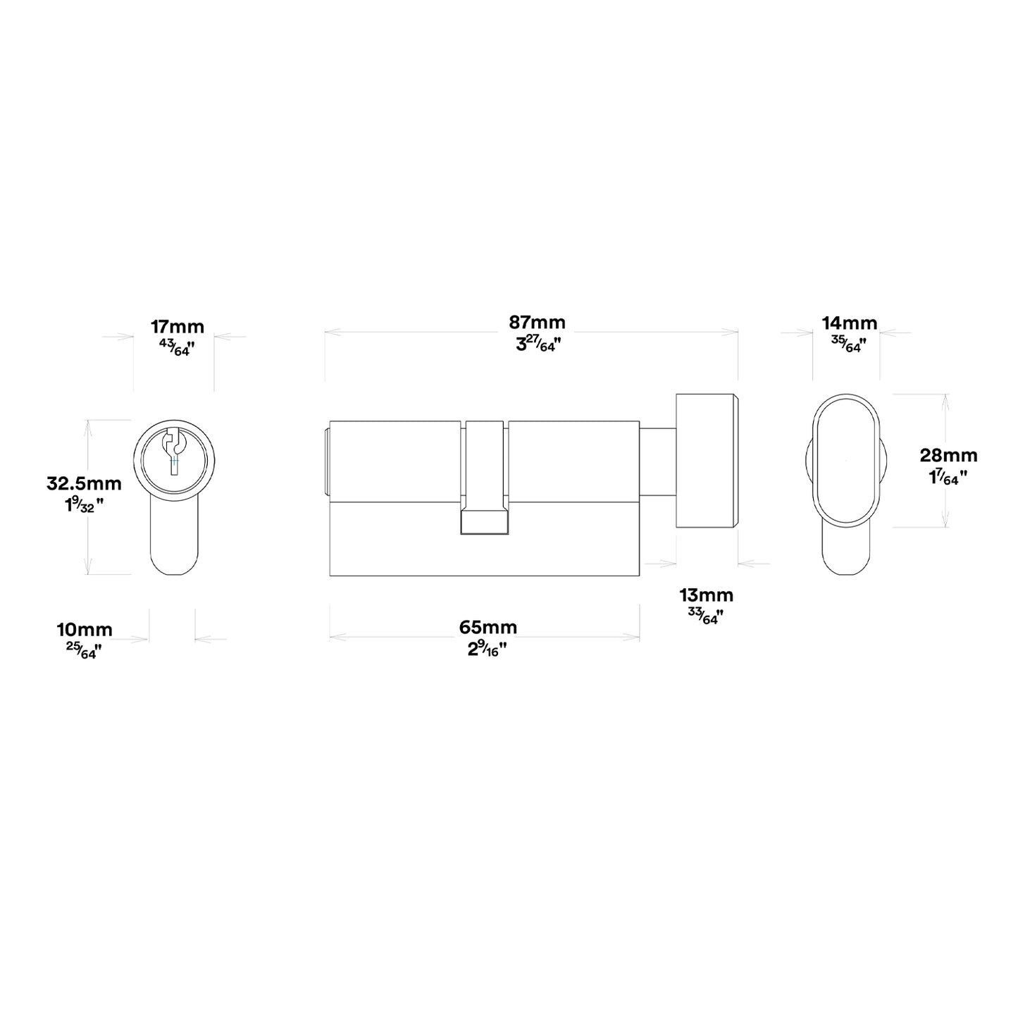 Iver Como Door Lever Handle on Oval Backplate Entrance Kit Key/Thumb - Available in Various Finishes