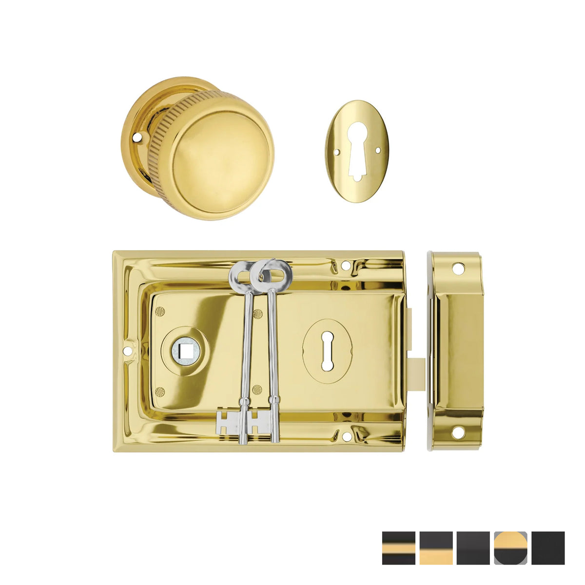 Tradco Milled Edge Knob Passage Set with Rim Lock - Available in Various Finishes