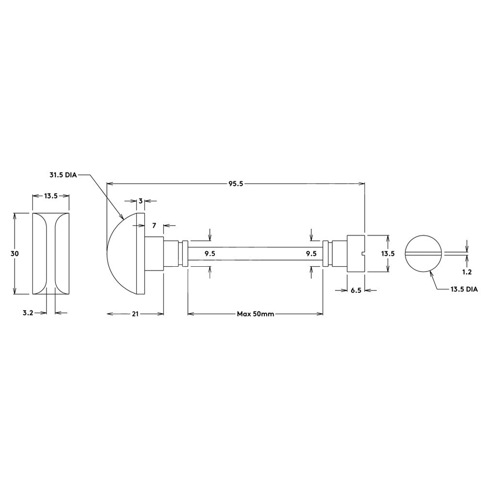 Iver Paddington Door Knob on Stepped Backplate Privacy Kit with Turn - Available in Various Finishes