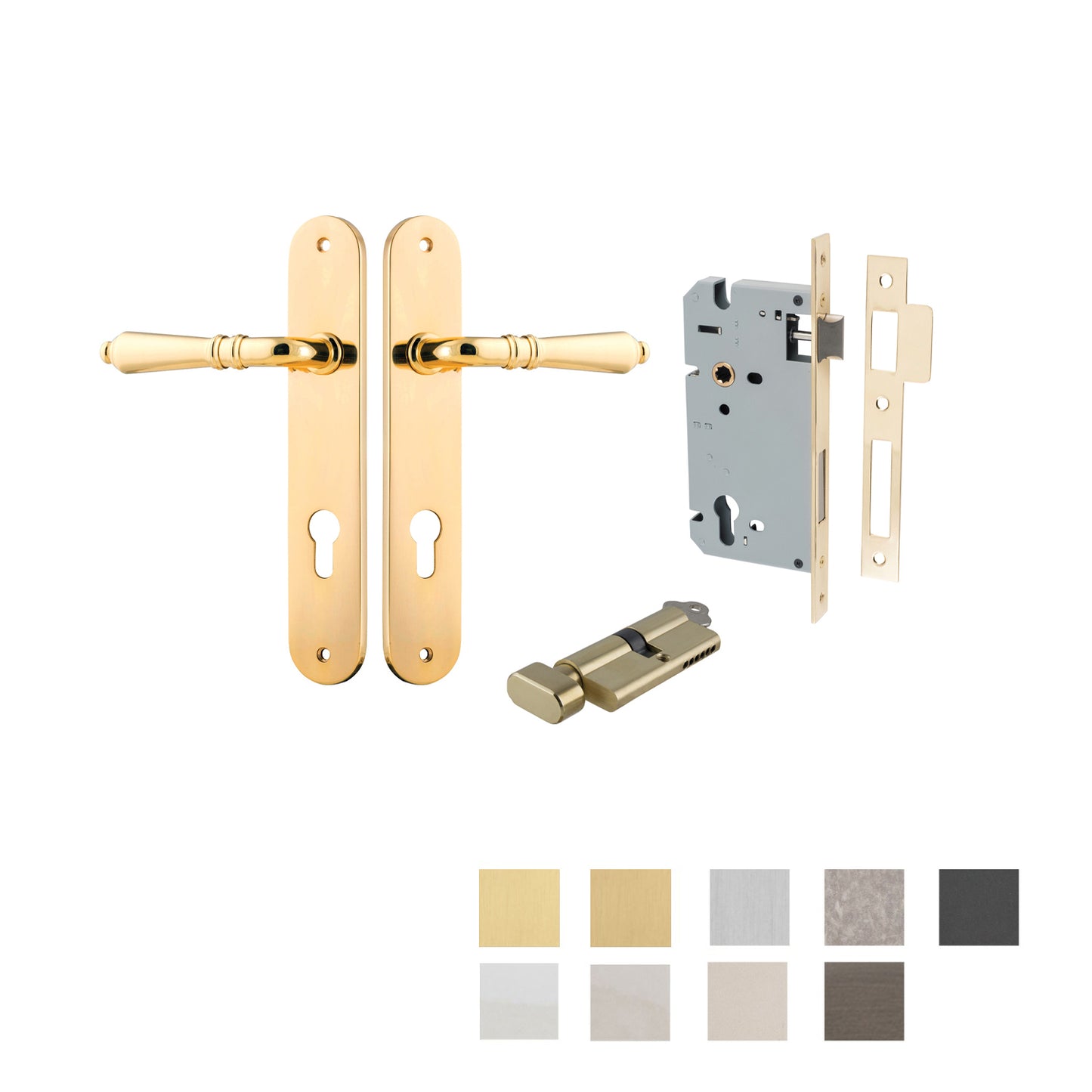 Iver Sarlat Door Lever Handle on Oval Backplate Entrance Kit Key/Thumb