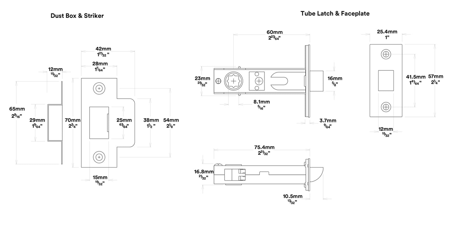 Iver Verona Door Lever Handle on Chamfered Backplate Passage Kit - Available in Various Finishes