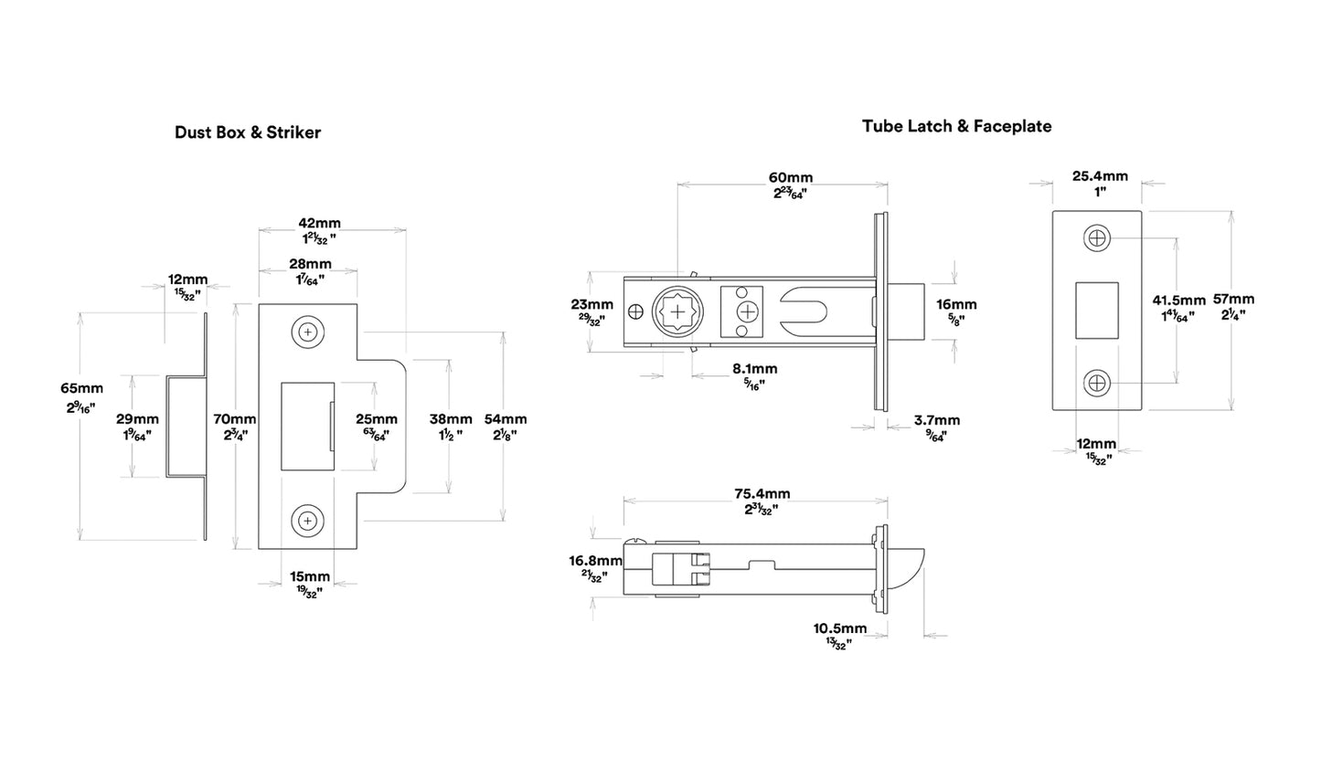 Iver Berlin Door Lever Handle on Chamfered Backplate Passage Kit - Available in Various Finishes
