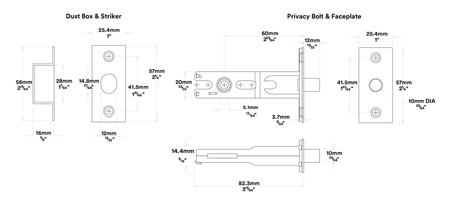 Iver Paddington Door Knob on Chamfered Backplate Privacy Kit - Available in Various Finishes