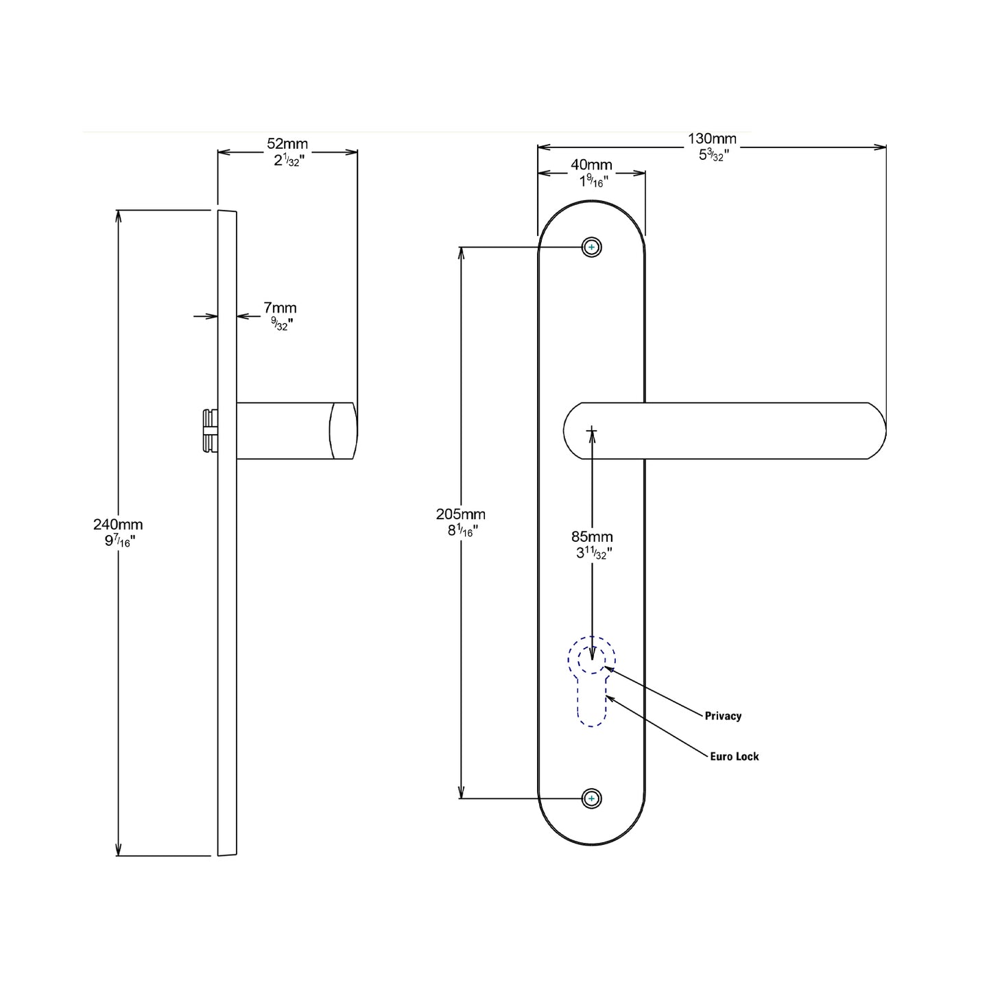 Iver Osaka Door Lever Handle on Oval Backplate Entrance Kit Key/Key - Available in Various Finishes