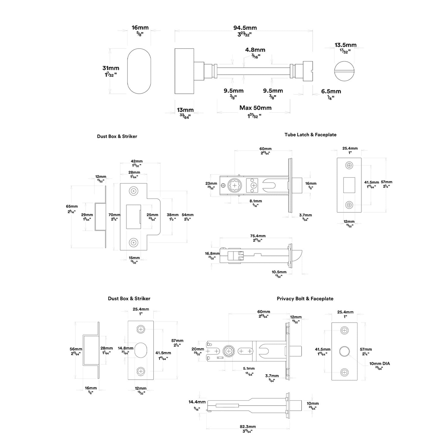 Iver Osaka Door Lever on Oval Backplate Privacy Kit with Turn - Available in Various Finishes
