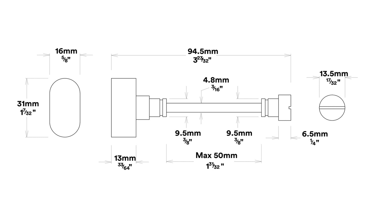 Iver Osaka Door Lever Handle on Chamfered Backplate Privacy Kit - Available in Various Finishes