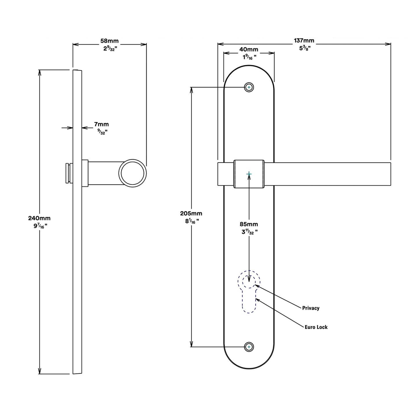 Iver Helsinki Door Lever Handle on Oval Backplate Passage Kit - Available in Various Finishes