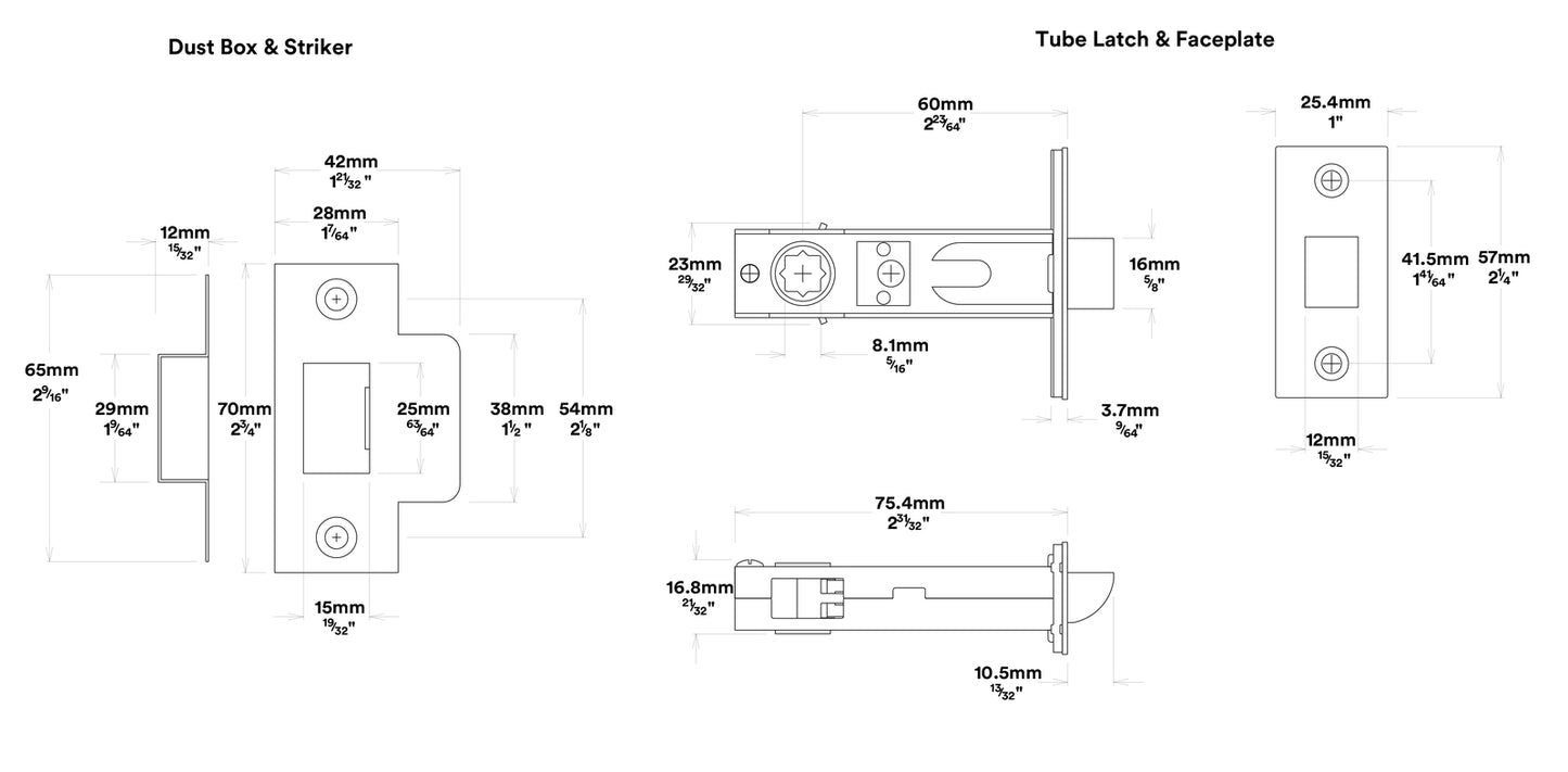Iver Stirling Door Lever Handle on Shouldered Backplate Passage Kit - Available in Various Finishes