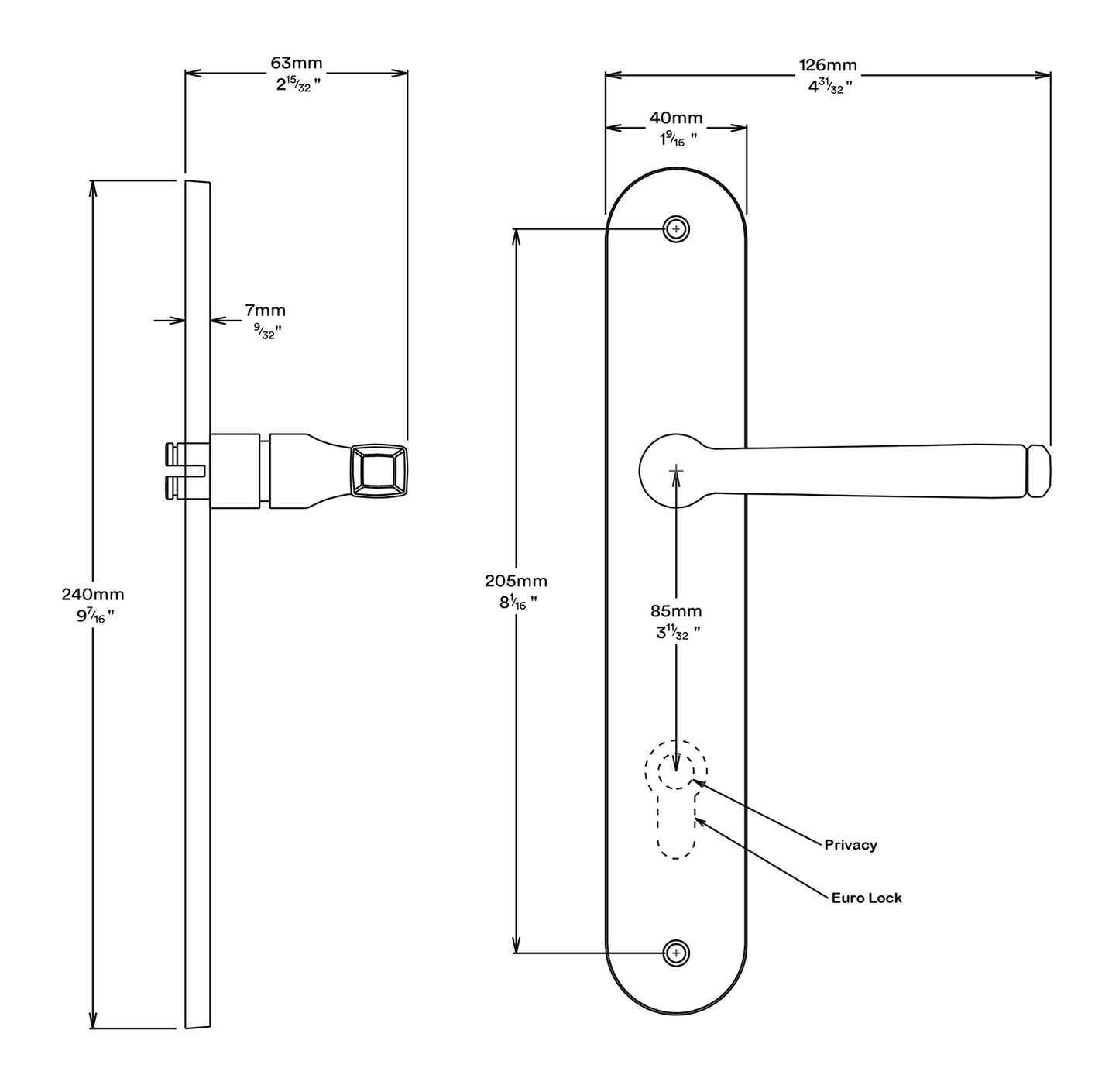 Iver Annecy Door Lever on Oval Backplate Passage Kit - Available in Various Finishes