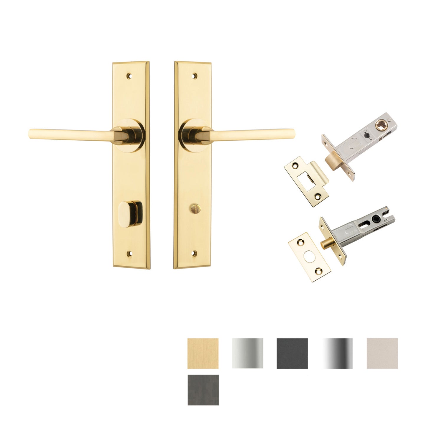 Iver Baltimore Door Lever on Chamfered Backplate Privacy Kit - Available in Various Finishes