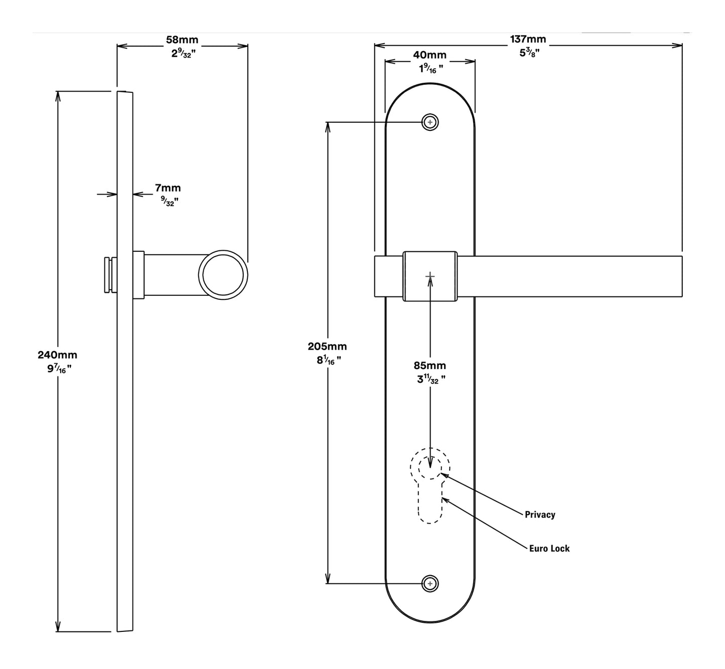 Iver Helsinki Door Lever on Oval Backplate Entrance Kit Key/Thumb - Available in Various Finishes