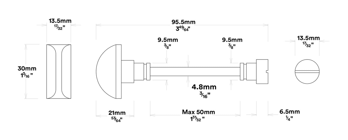 Iver Cambridge Door Knob on Chamfered Backplate Privacy Kit - Available in Various Finishes