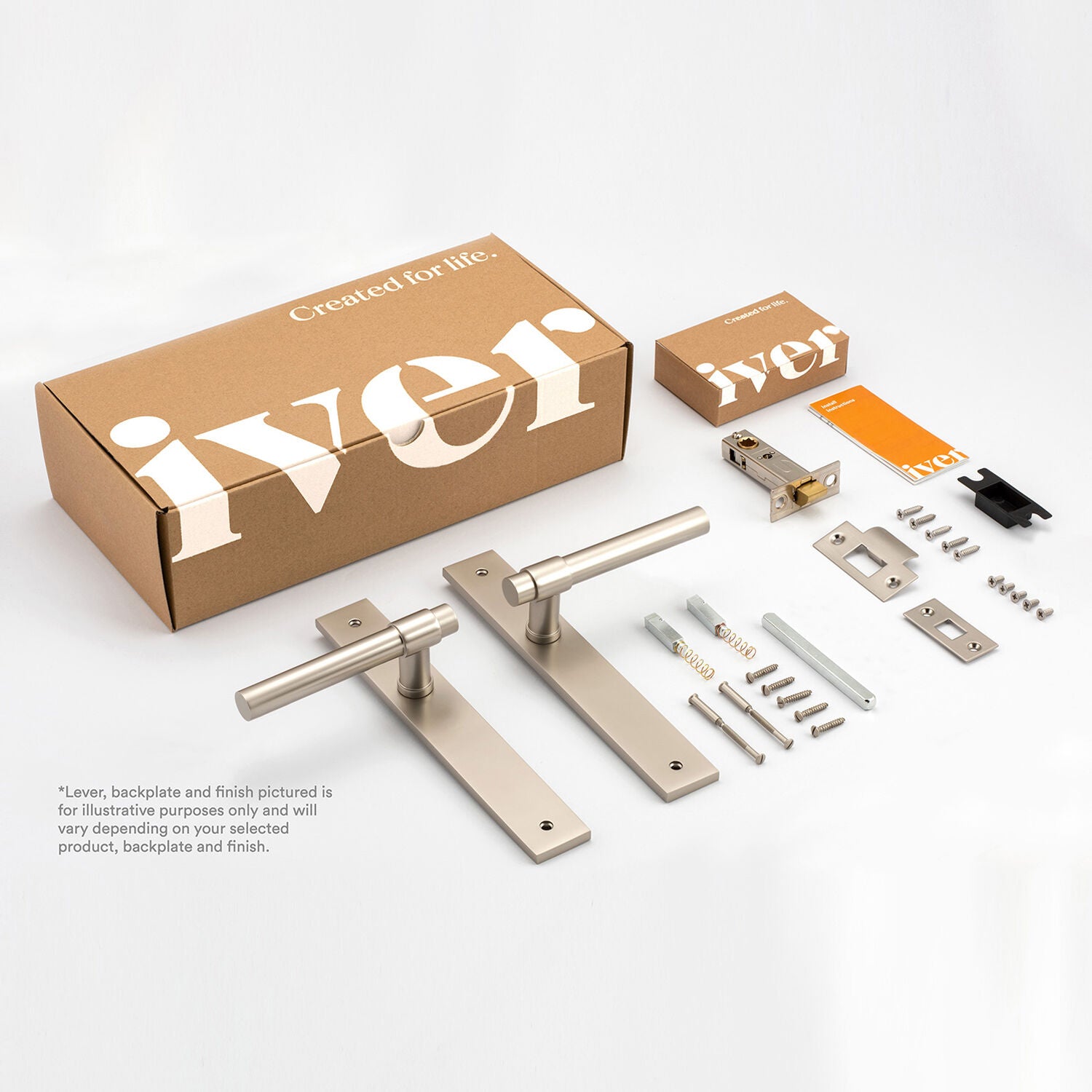 Iver Sarlat Door Lever Handle on Stepped Backplate Passage Kit - Available in Various Finishes