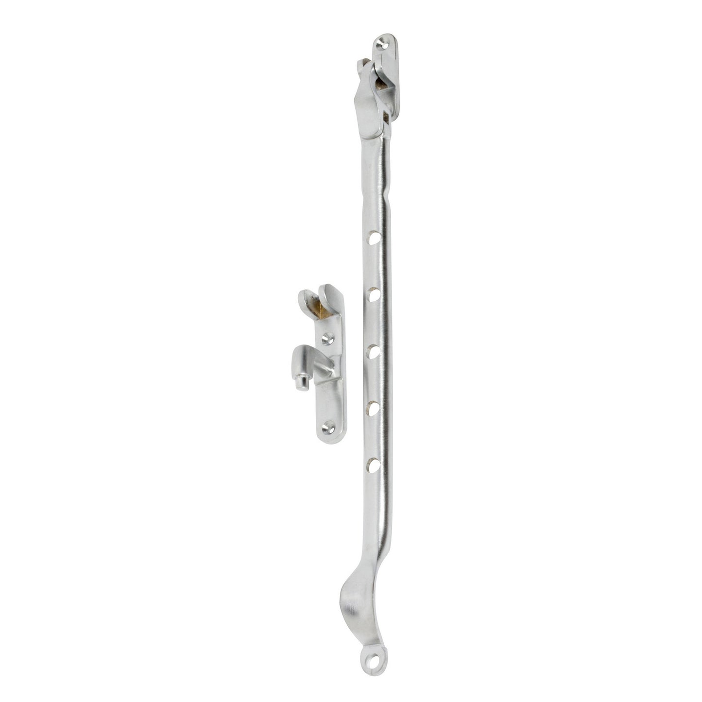 Tradco Casement Stay Sidemount Satin Chrome 300mm 1726