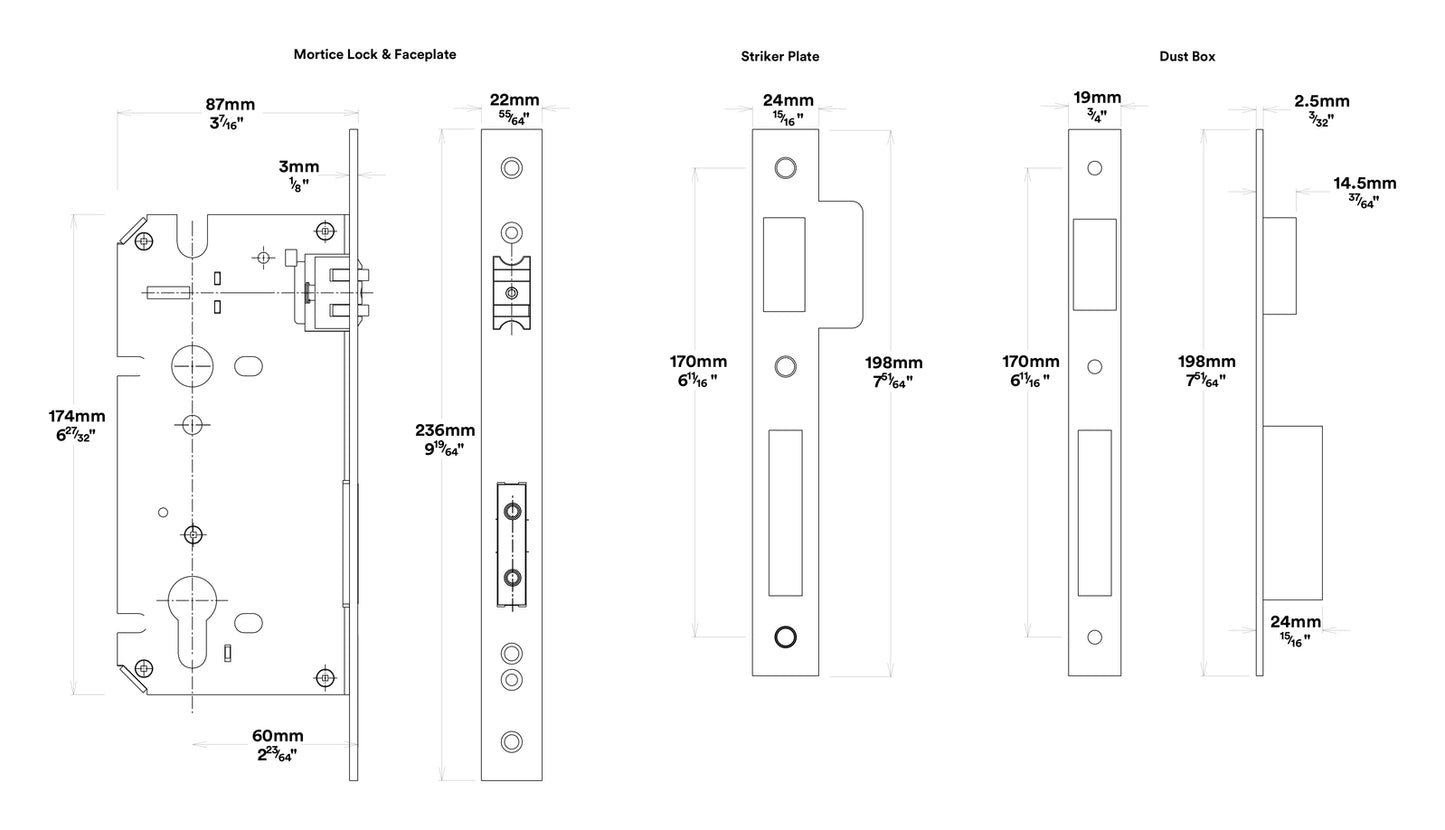 Iver Sarlat Door Pull Handle Entrance Kit Key/Key 600mm - Available in Various Finishes