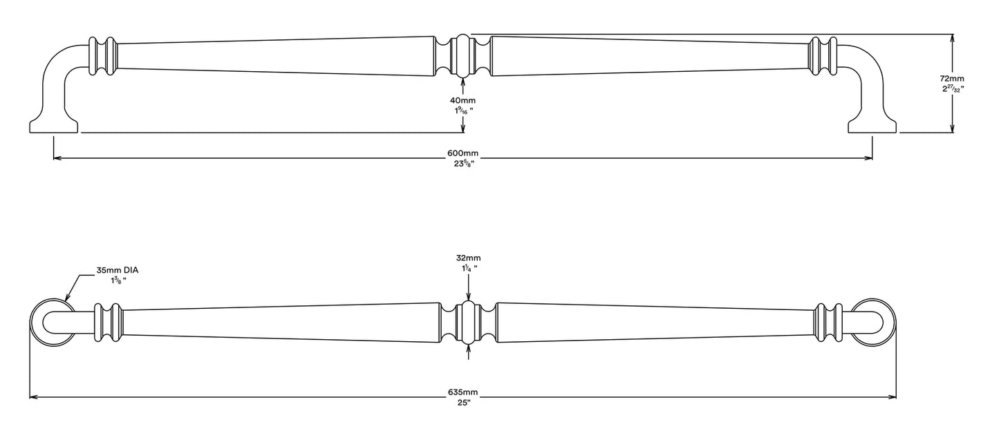 Iver Sarlat Door Pull Handle Entrance Kit Key/Thumb 600mm - Available in Various Finishes