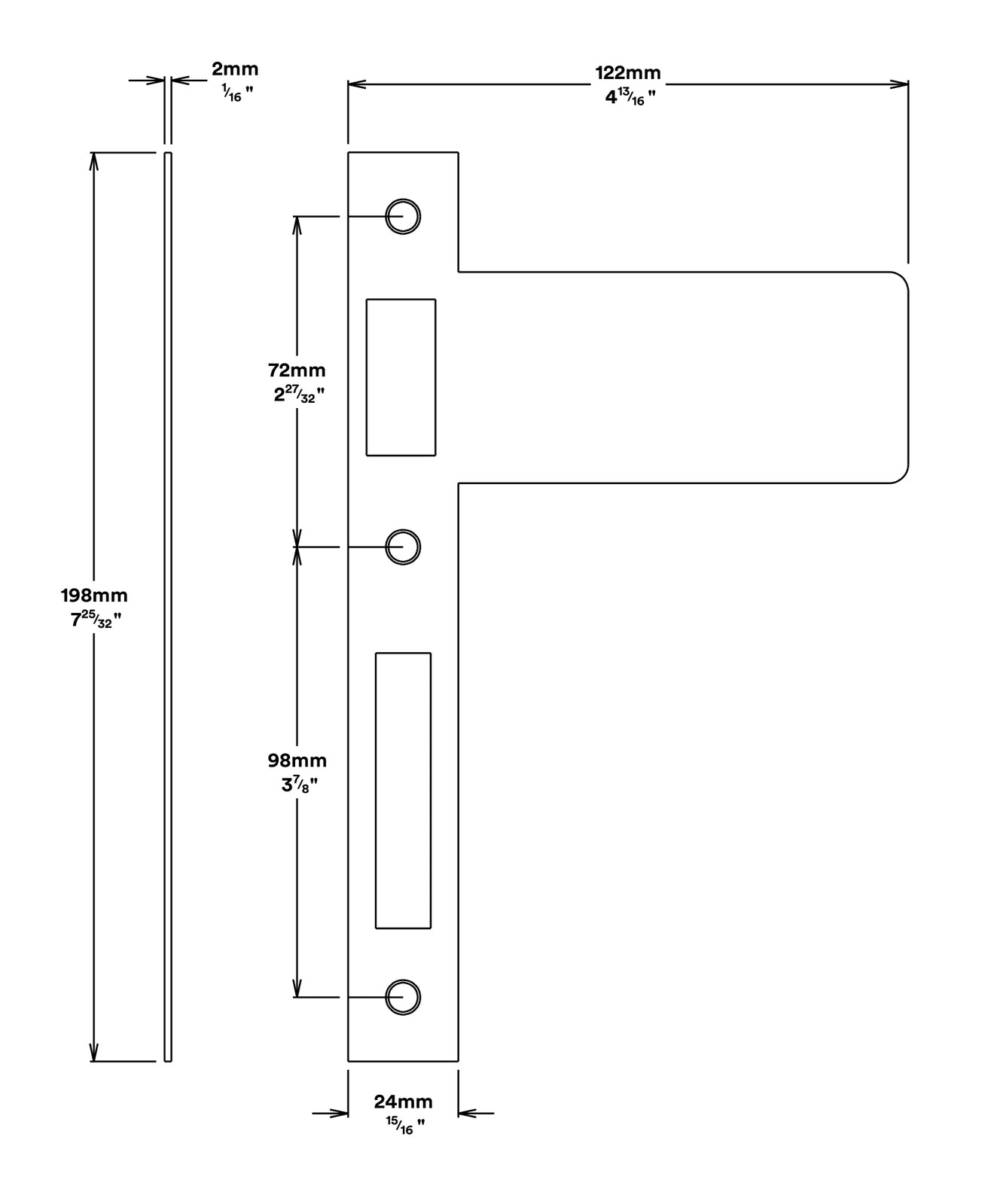 Iver Extended Striker - Available In Various Finishes and Sizes
