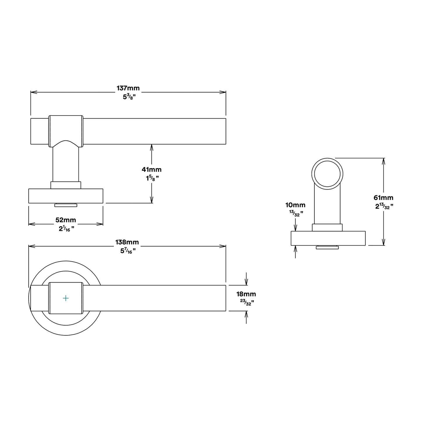 Iver Helsinki Door Lever Handle on Round Rose Privacy Kit - Available in Various Finishes