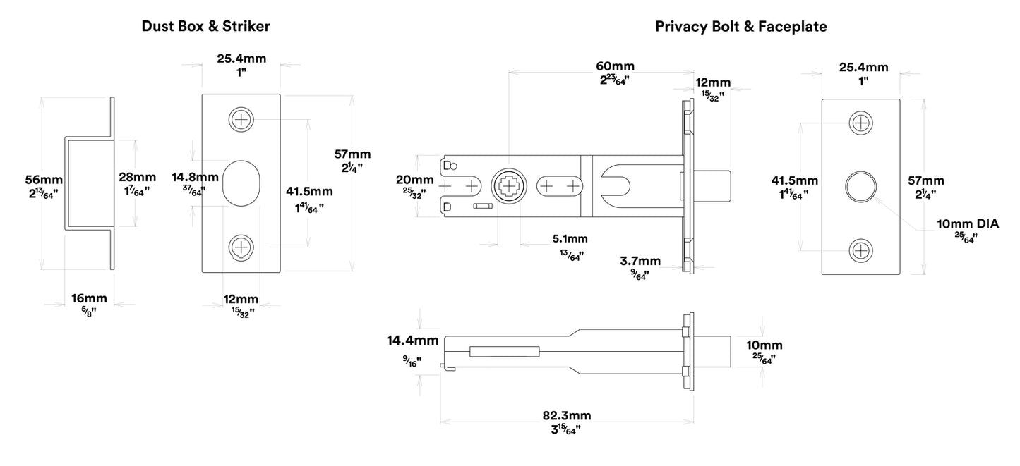 Iver Osaka Door Lever Handle on Round Rose Privacy Kit - Available in Various Finishes