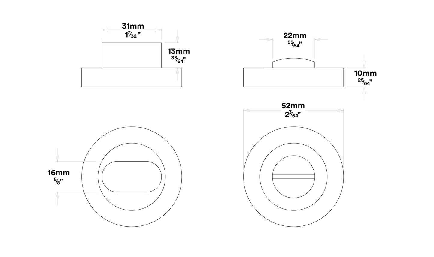 Iver Osaka Door Lever Handle on Round Rose Privacy Kit - Available in Various Finishes