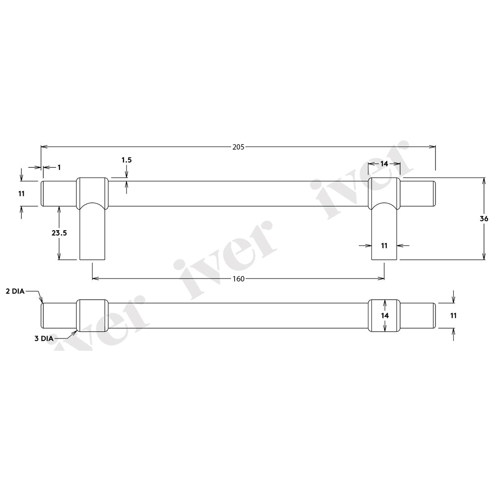 Iver Helsinki Cabinet Pull Handle - Available in Various Finishes and Sizes